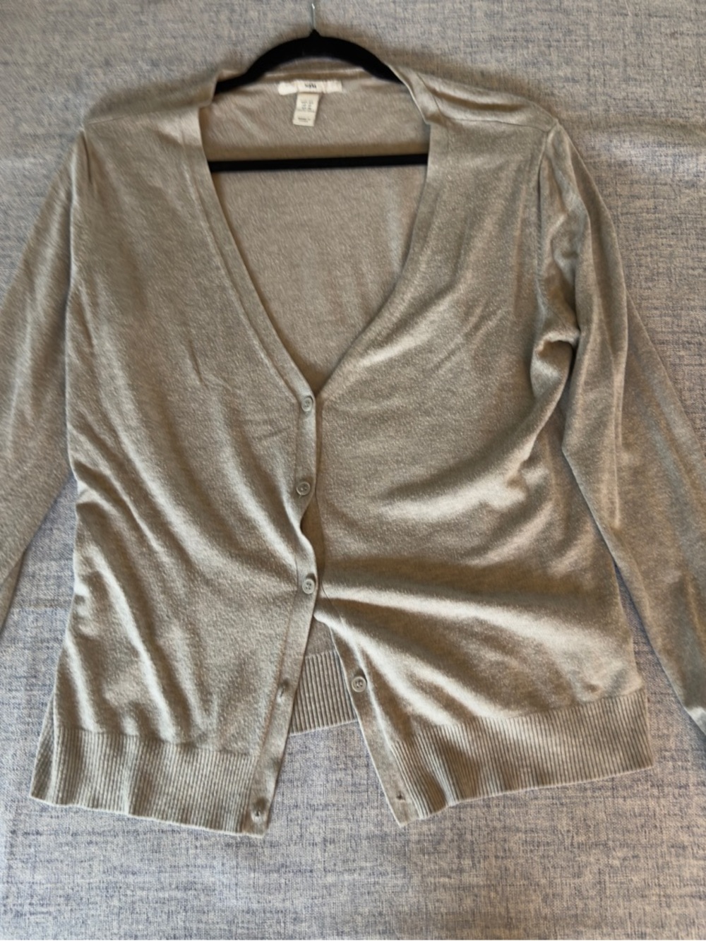 H&M Light Gray V-Neck Button-Up Cardigan